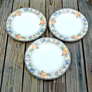 3 Mikasa Intaglio Bread Dessert Plates Garden Harvest